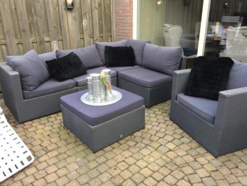 Lounge set grijs blauw.