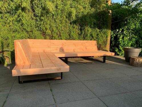 Loungebank douglas staal minimalistisch Loungeset tuinmeubel
