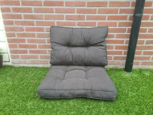 Loungebank kussens grijs 10x 60x60 en 12x60x40