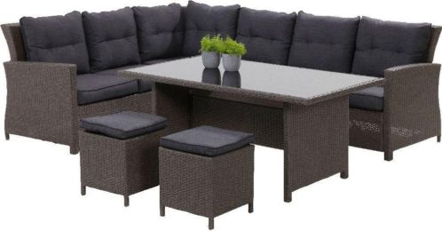 Loungeset Toscana wicker grijs (Tuinmeubels, Loungeset)