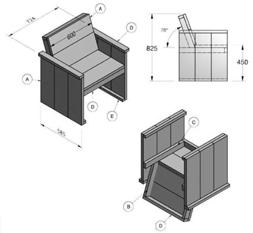 Loungestoel Doe-Het Zelf bouwpakket Steigerhout Tuinstoel