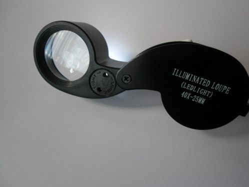 Loupe 40 X vergr. met LED-verlichting