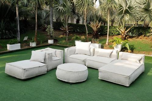 Luxe all weather outdoor lounge set XL tuinset beige of zwar