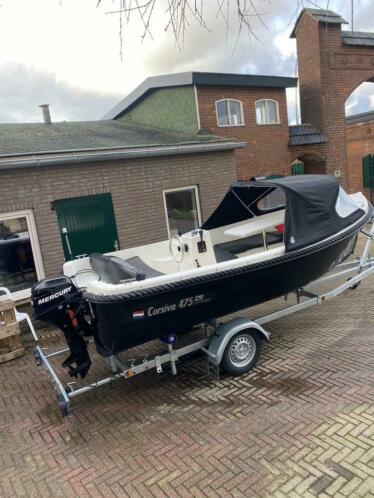 Luxe Corsiva sloep 475 limited9.9mercury 4tnieuwe trailer