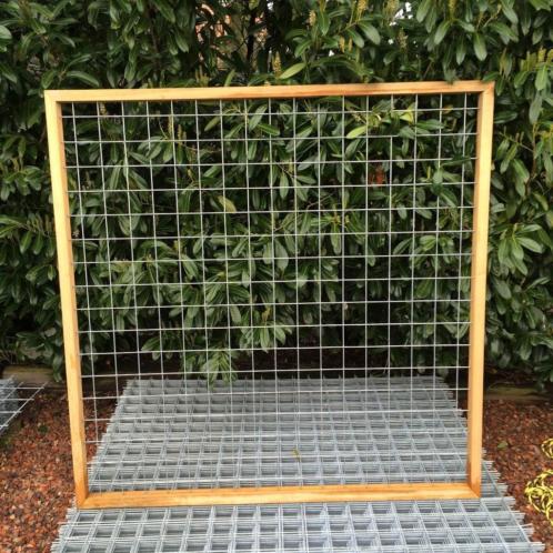 Luxe draadscherm trellis hardhout kader 180 cm hoogte