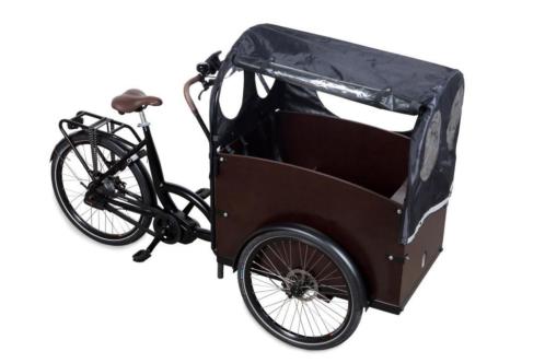 LUXE elektrische 3-wieler bakfiets, 100 EUROPEES, regenhuif