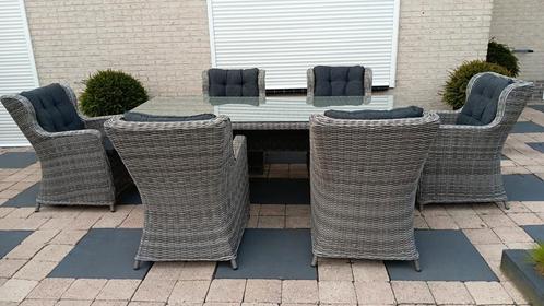 Luxe royale 6 persoons wicker diningset zgan