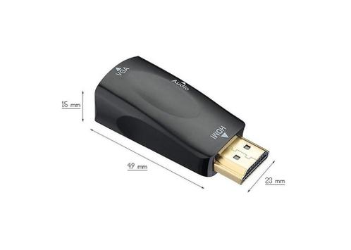 LuxeBass Hdmi Male 15 Pin Female Adapter Audio Kabel