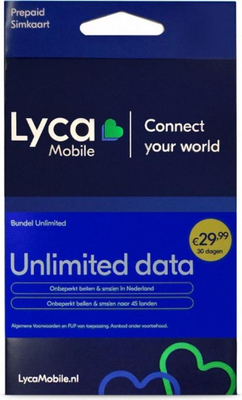 Lyca mobile prepaid simkaart unlimited data