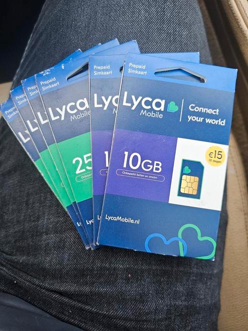 Lyca prepaid 4x25 en 2x 10 gb onbeperkt bellen en smsx27en