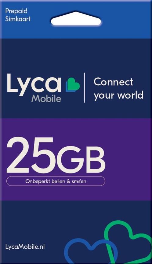 Lyca prepaid sim inc.25gb data en onbeperkt Bellen en sms
