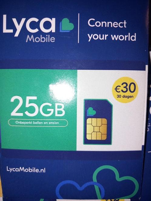 Lyca prepaid simkaart  25GB