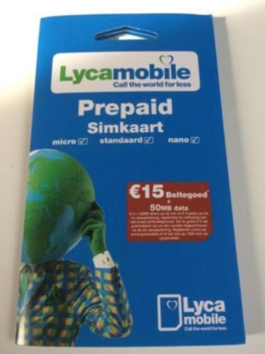 Lycamobile Simkaart(en) 1,99 per stuk Lyca Prepaid