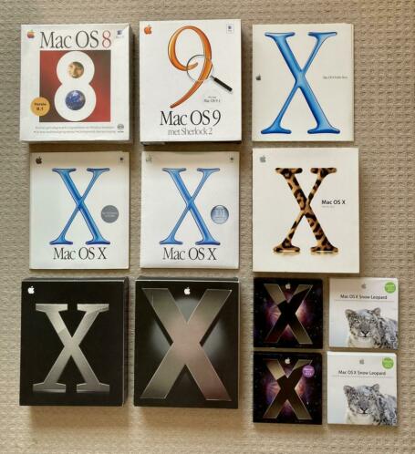 Mac OS 8. Mac OS 9. Mac OS X 10.0 tm Mac OS X 10.6 en meer