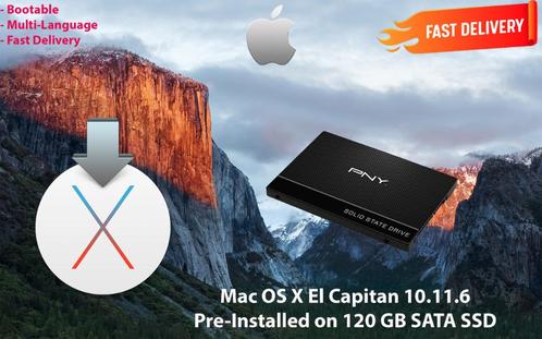 Mac OS X El Capitan 10.11.6 VoorGenstalleerde SSD van 120GB