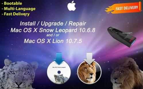 Mac OS X Snow Leopard 10.6.3 enof Lion 10.7.5 USB Installer