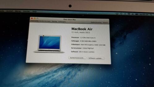 macbook air 11 inch 1.3 4gb 128 perfect 172 cycli schadevrij