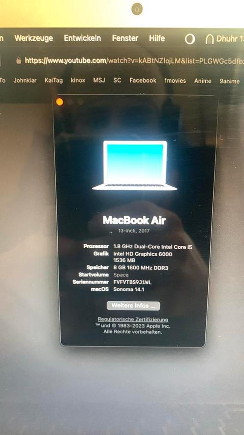 MacBook Air 2017 13 inch 8GB Geheugen 1 TB SSD