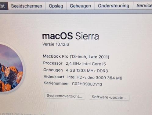 Macbook Pro 13 inch late 2011