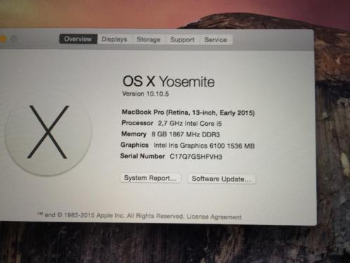 MacBook Pro 13 Retina 2015 2,7GHz8GB256GB