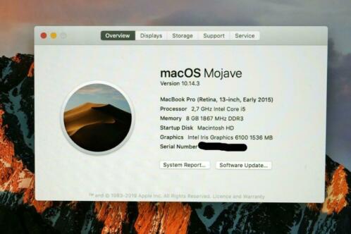 MacBook Pro 13034 met i5 2,7ghz, 8Gb, 256Gb