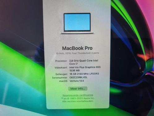 Macbook Pro 13quot 2019, i7, 2.8, 16gb,4xUSB-C