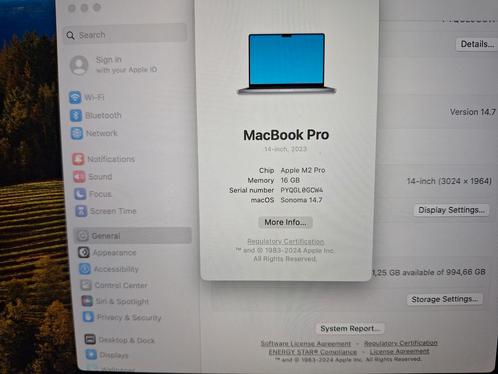 macbook pro 14 m2 spg 16gb 1tb gar bon maart 2025 sporenvrij