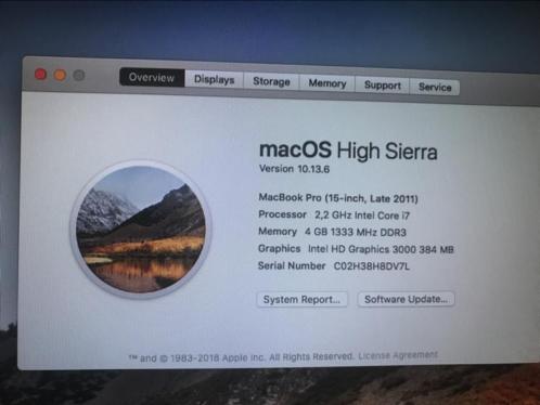 MacBook Pro 15 inch, late 2011, i7, SSD
