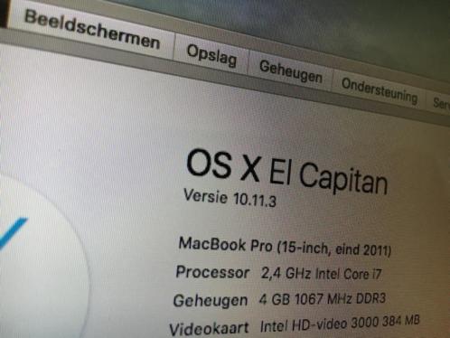 MacBook pro 15034 eind 2011 met I7 processor 