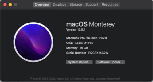 Macbook Pro 16 inch 2021 M1 Pro  16GB  512SSD  zo goed al