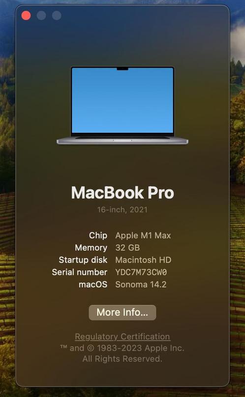 MacBook Pro 16 M1 Max 2021 32GB 1TB