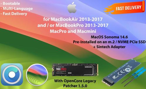 macOS Sonoma 14.6 Voor-Genstalleerde m.2 SSD  Adapter OS X