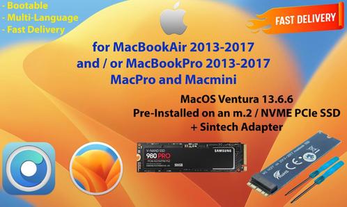 macOS Ventura 13.6.6 Voor-Genstalleerde m.2 SSD  Adapter
