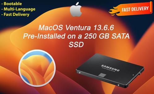macOS Ventura 13.6.6 VoorGenstalleerde SSD 250 GB macOS OSX