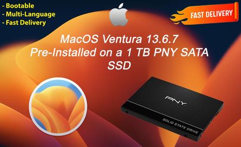 macOS Ventura 13.6.7 VoorGenstalleerde PNY SSD 1 TB OS X