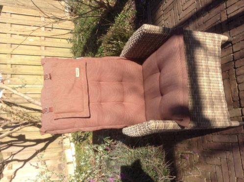 Madison tuinkussens hoge rug 4 stuks donker bruin