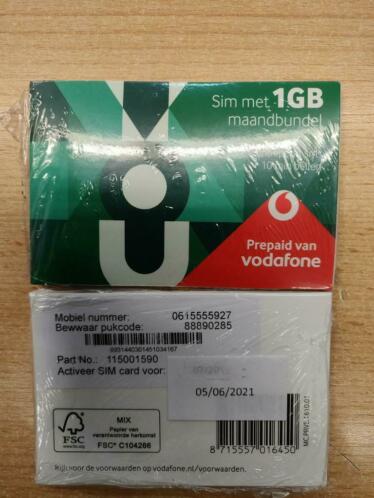 Makkelijk Prepaid Simkaart Nummer 0615555927