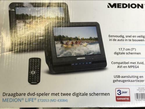 Medion DVD speler 2 schermen. Auto . E72053 MD 43084 . Nieuw