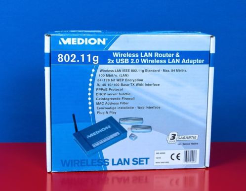 Medion Wireless LAN Router met 2 adapters