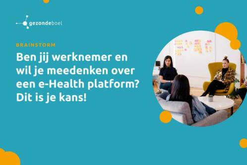Meedenken met ons e-Health platform