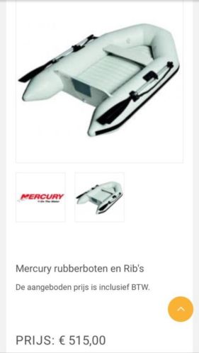 Mercury Dinghy Beam 240 met vloer peddels etc  voor 3.5 Hp