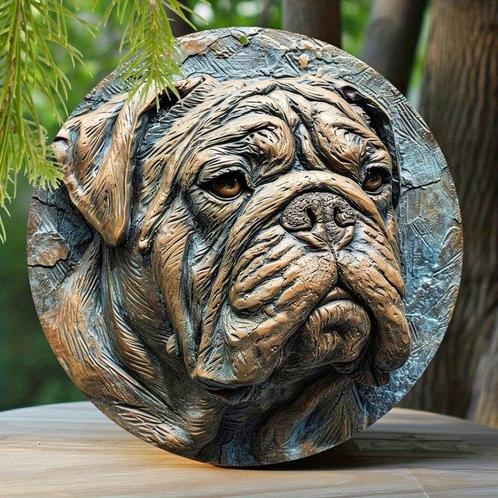 Metalen bord decoratie Bulldog (20x20cm)