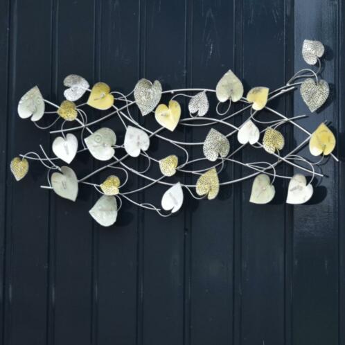 Metalen Muurdecoraties met bloemen, vissen, vogels ect. ect.