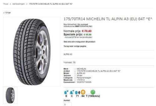 Michelin tl alpin a3 (eu) 84t e 17570tr14