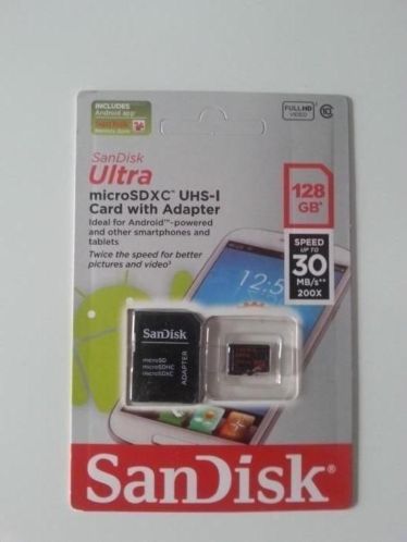 Micro Sd kaart, 128 gb. Sandisk