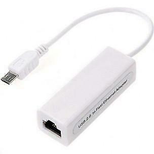 Micro USB-B naar RJ45 Ethernet Adapter - 0,15 meter - Wit