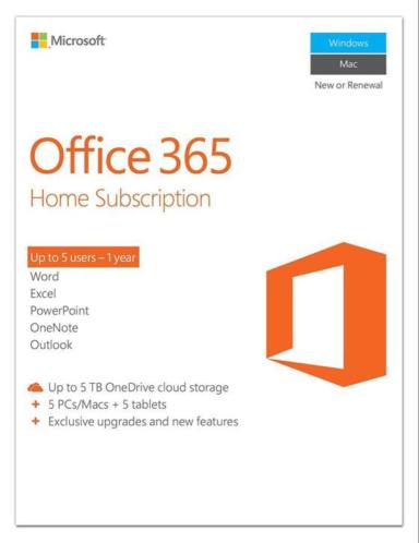 Microsoft Office 365 - 5 apparaten - 1TB later betalen