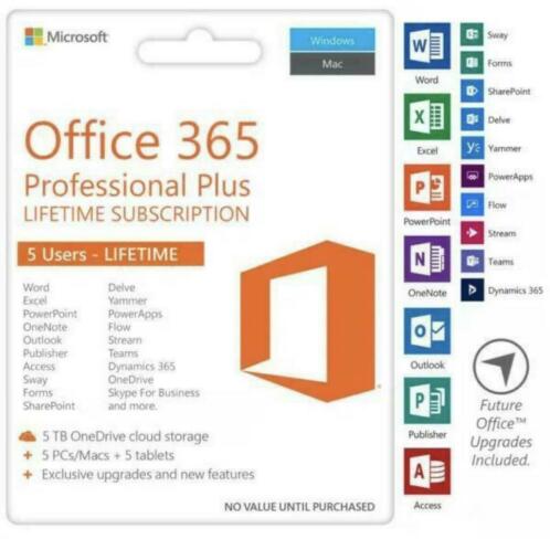 Microsoft Office 365 pro plus  5 Apparaten