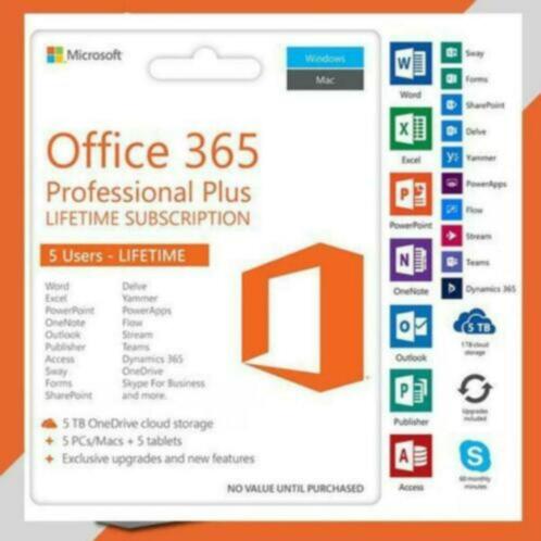 Microsoft office PRO (LIFETIME LICENTIE)