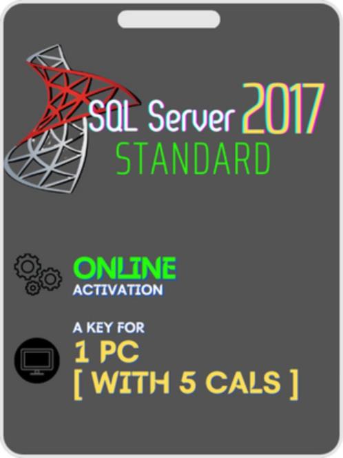 Microsoft SQL Server 2017 Standard  5 user cals